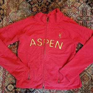 Victoria's Secret, Lg., zip, red, collar, coat